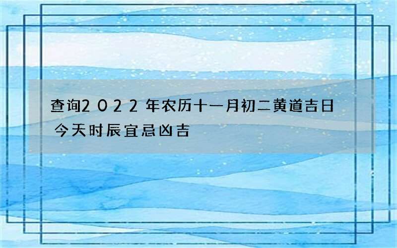 查询2022年农历十一月初二黄道吉日 今天时辰宜忌凶吉
